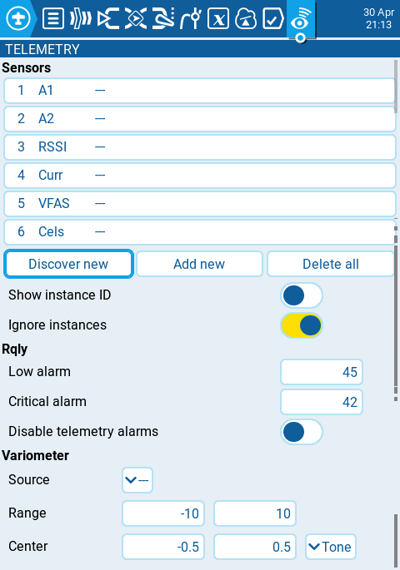 Telemetry | EdgeTX User Manual