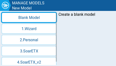 Manage Models | EdgeTX User Manual